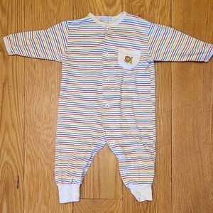 Kissy Kissy White One-Piece Romper with Rainbow Stripes Size 3-6 months